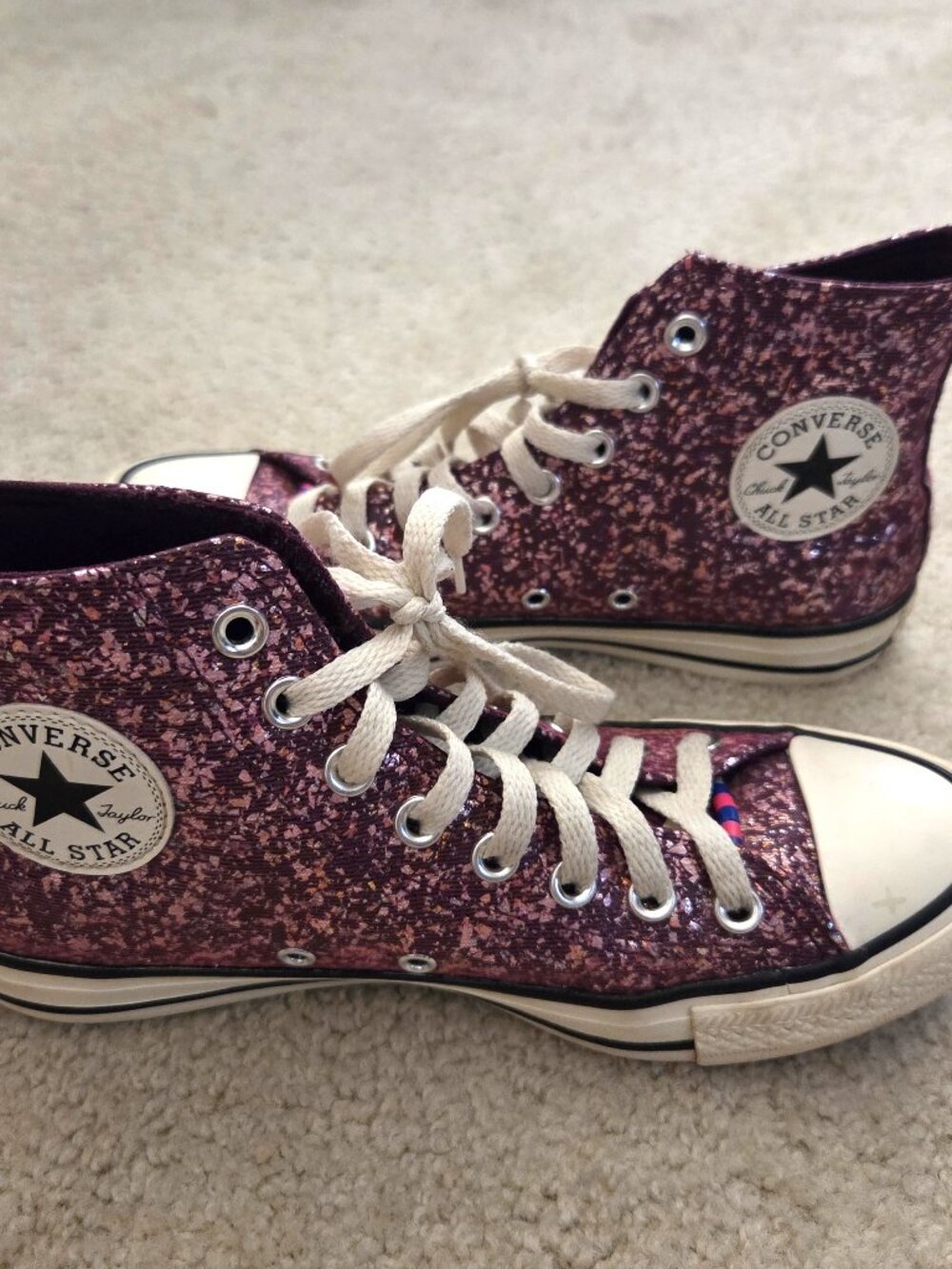 Converse Chuck Taylor All Star W 8.5 High Top Orchid Abyss Purple Pink Glitter